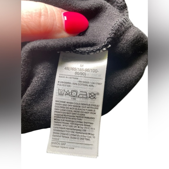 Gap New Mens Black Crew Neck Logo Sweatshirt Size Medium - Picture 7 of 7